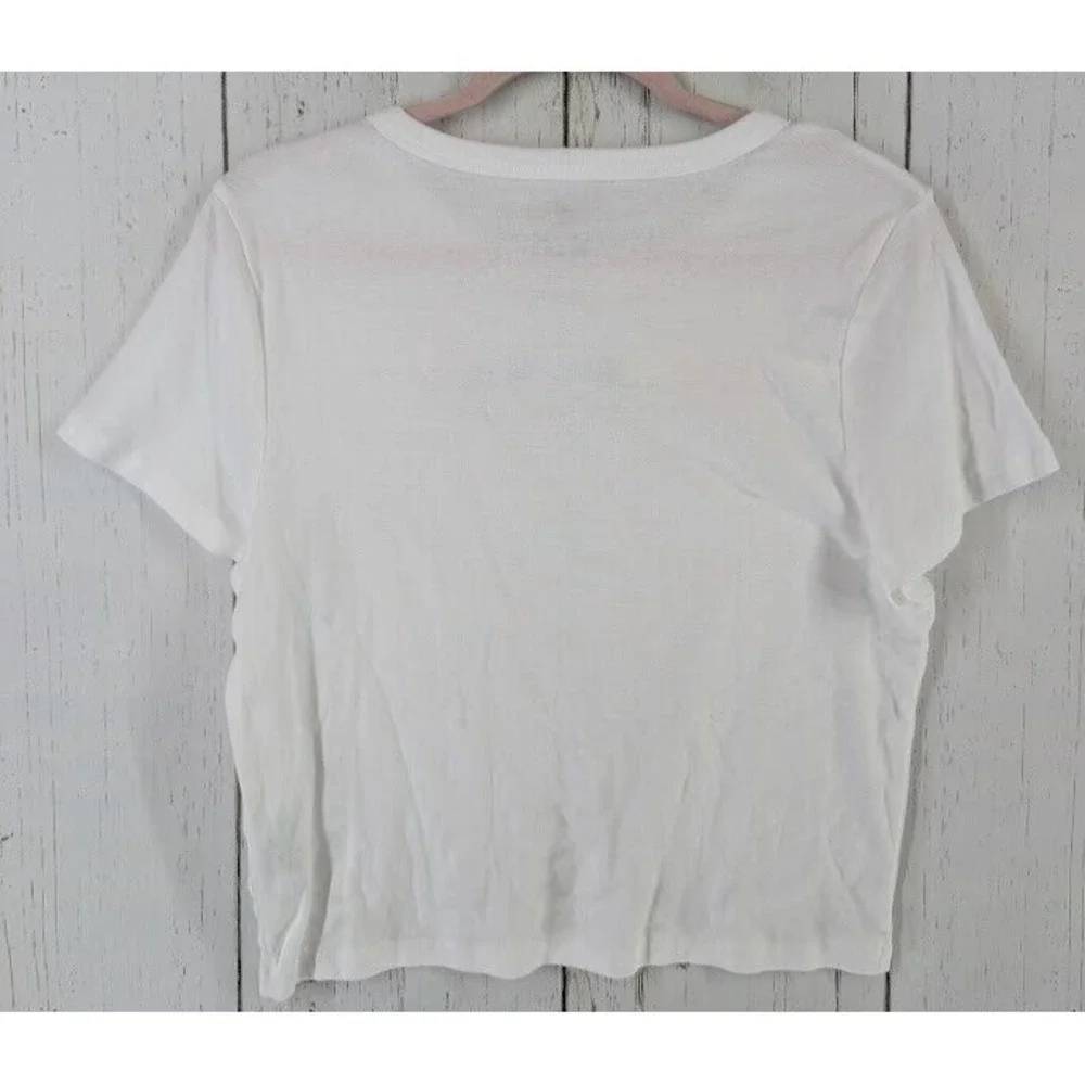 American Eagle‎ Olivia Ponton Size Juniors XXL White Multicolor Graphic Top NWT - Picture 7 of 7